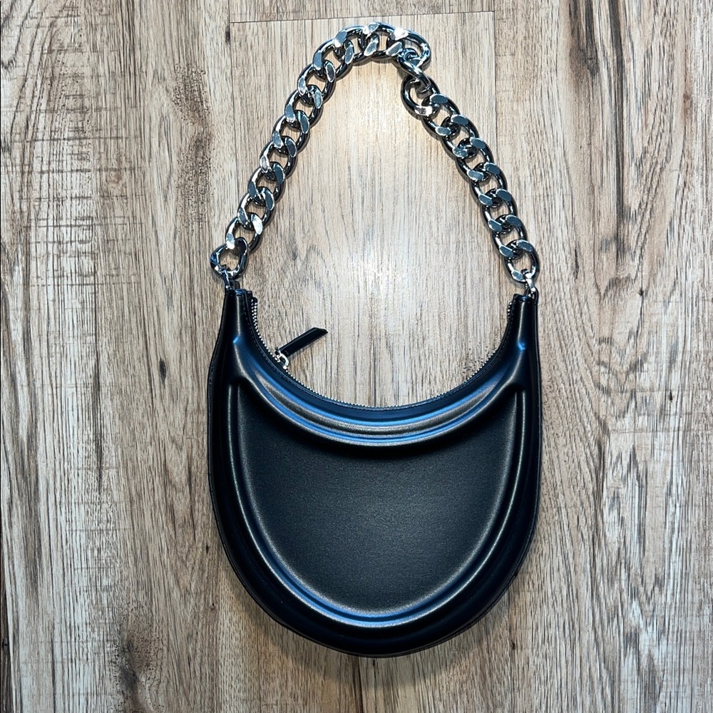 EUC Zara Half Moon Chain Strap Shoulder Bag - Picture 7 of 12